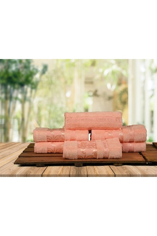 Mulberry Bambu Havlu %100 Organik Bambu Havlu Seti 50 x 90 - 6'lı Paket Premium Ultra Yumuşak Dekoratif Toz Pembe
