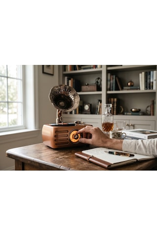 Rt-704 Nostaljik Trend Tasarım Gramafon Radyo,bluetooth Özellikli Nostalji Radyo