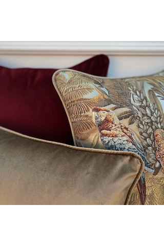 "merlot" Düz Kadife Dokulu Kırlent - Bordo - 45x45 Bordo