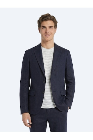 Kip Lacivert Comfort Fit %100 Keten Takım Elbise
