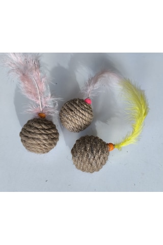 Jut Halat Örgü Kedi Oyun Topu 5 Cm
