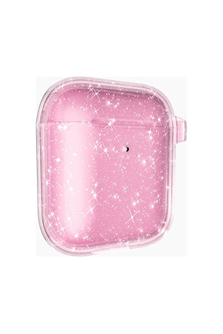 Teknodur Air-pods Allstar Airbag 32 Parlayan Simli Saydam Renkli Kılıf-pembe Pembe