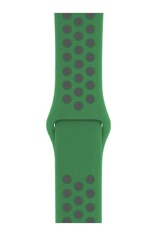 Apple Uyumlu Watch 38 40 Mm Silikon Kayış Koyu Yeşil / Gri