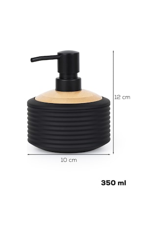 Porsima 3152 Banyo Ve Mutfak Sıvı Sabunluk 350ml Siyah-ahşap Siyah
