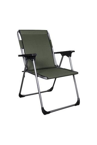 Alin Metal Lüks 4''lü Katlanır Sandalye Ve Masa Seti Haki Haki