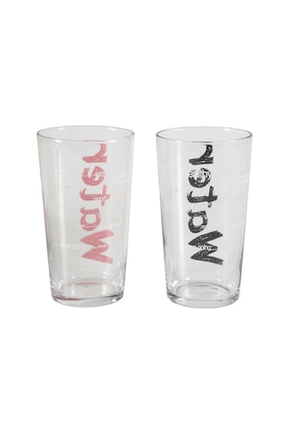 Mudo Home Water Bardak 570 Ml 2'li Set -siyah&pembe Çok Renkli