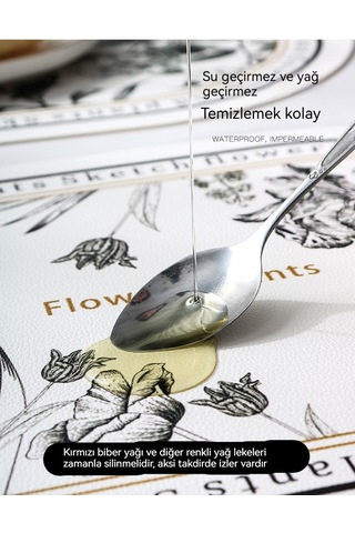 Siyah Beyaz Desen Oval Deri Masa Kase Mat Bardak Altlığı 004 Beyaz - Siyah