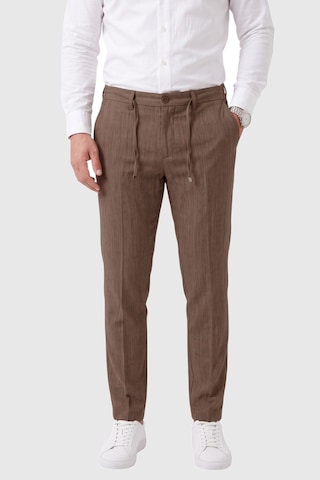 Rizzup Erkek Slim Fit Kırçıllı Kahve Kumaş Pantolon İpli Esnek Bel Likralı Spor Şık Pantolon 2700252