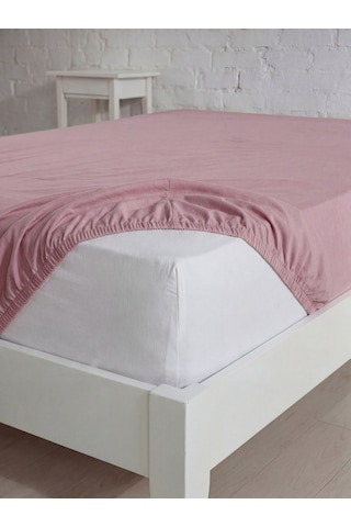 Tek Kişilik Pamuklu Lastikli Çarşaf, Ranforce Tek Kişilik Fitted Çarşaf 100x200+20 Cm Açık Pembe