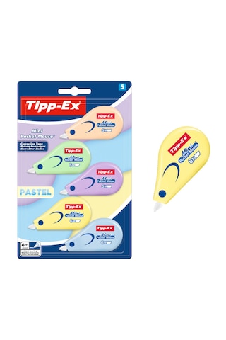 Tipp-ex Mini Pocket Mouse Pastel Şerit Silici 5'li Set Çok Renkli