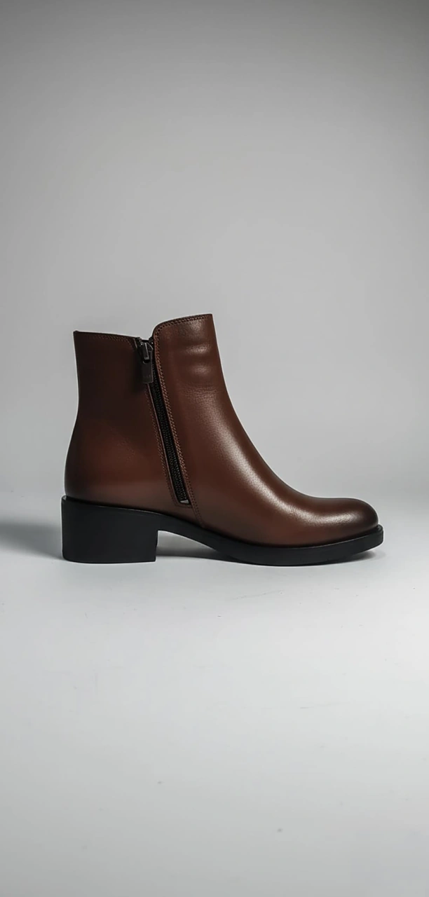 Taba Kadın Hakiki Deri Topuklu Bot 074.100 Taba