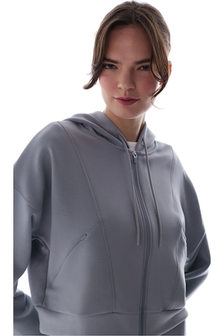 Penti Gri Silky Feel Fermuarlı Hoodie