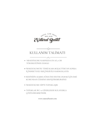 Natural Bastet Topaklanan Çam Pelet Kedi Kumu 10 Litre