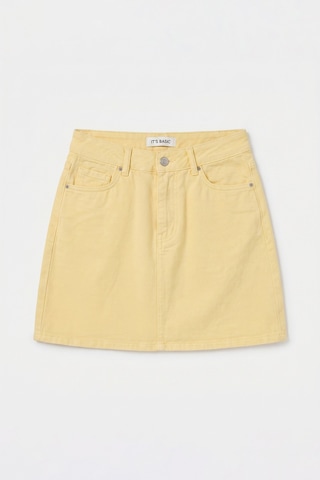 Kadın Sarı 6s6-108 Straight Mini Denim Etek