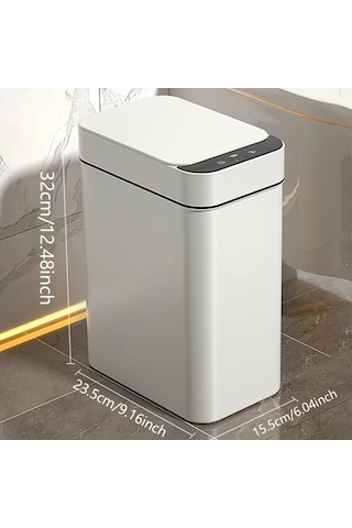 Honeybeeshop Beyaz 11l Mutfak Banyo Dokunmatik Otomatik Sensor Kapakli Cop Kutusu