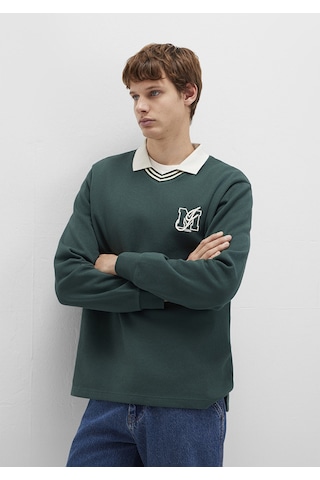 Mavi - M Logo Bisiklet Yaka Yeşil İnterlok Sweatshirt 0s10487-71539 Yeşil