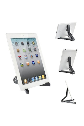 İpad/ Galaxy Tab/ Uyumlu Kindle Fire İçin Evrensel 7-10 İnç Taşınabilir Pc Katlanır Stand - Siyah
