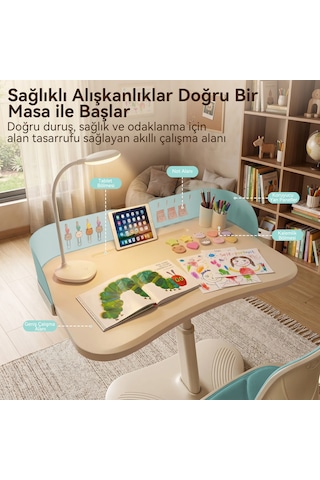 Bonny Mobil Çocuk Çalışma Sandalye Seti Mavi
