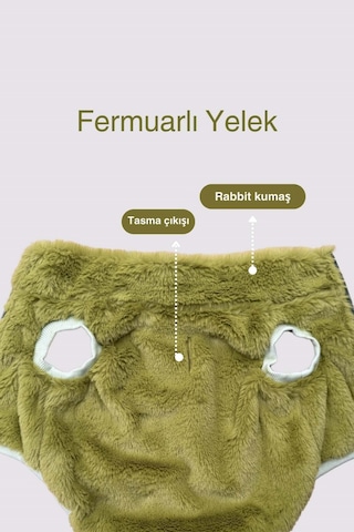 Köpek Kıyafeti - Fermuarlı Rabbit Köpek Ceketi