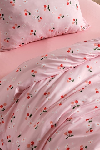 Ranforce Joyful Cherry Nevresim Takımı Tek Kişilik Pembe