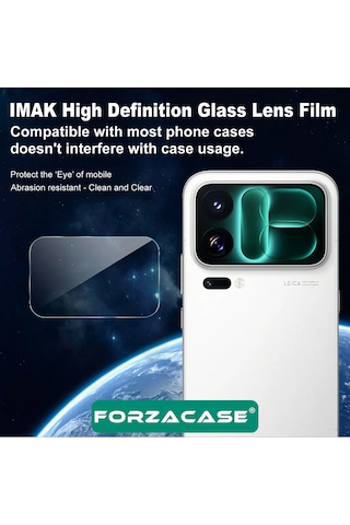 Forzacase Xiaomi 18 Pro Max İle Uyumlu Kamera Lens Koruyucu Temperli Cam Şeffaf - Fc378