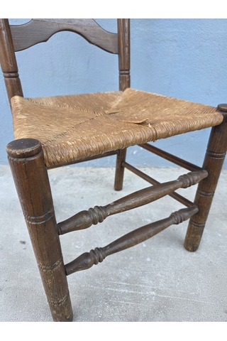 Vintage Masif Ahşap Sandalye 1 Adet Ac07 Çok Renkli