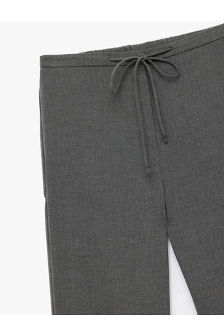 Koton Beli Bağcıklı Cepli Uzun Gri Kadın Pantolon 6wak40029pw Gri