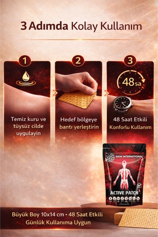 Active Bant Kas Ve Eklem Ağrıları İçin Doğal Bant Anında Rahatlama Ve Uzun Süreli Etki 25 Adet