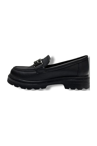 Fancy 801-26 Deri Loafer Tokalı Anatomik Kadın Ayakkabı Siyah