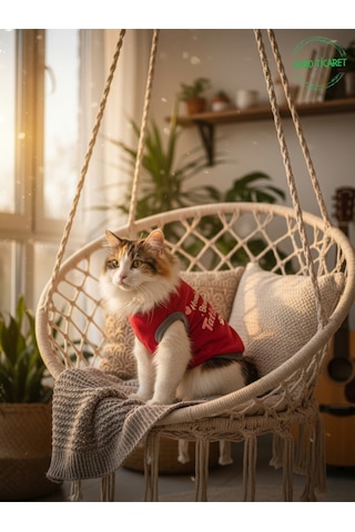Kırmızı Hanimiş Benim Tatlışım Baskılı Kedi Ve Köpek Kıyafeti Tişörtü Elbisesi Large/l/beden 3