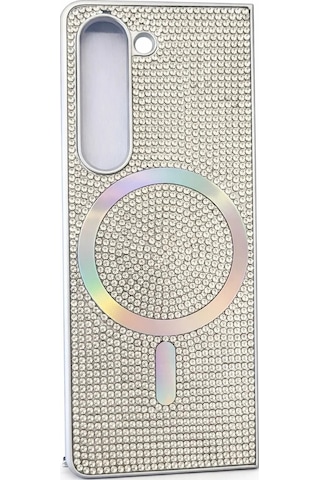 Samsung Z Fold 5 Kılıf Diamont Magsafe Hologramlı Telefon Kılıfı 1 Renk Siyah