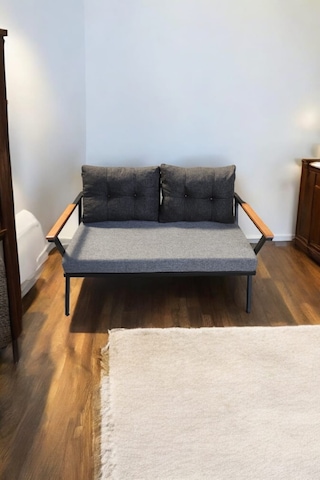 Pilocca Tekli Bahçe , Balkon Mobilyası 2'li 60x120cm Gri Antrasit Antrasit Gri