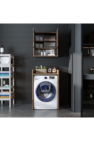 Çamaşır-kurutma Makinesi Dolabı+ Üst Dolabı, Atlantik Çam 65 Cm Atlantik Çam