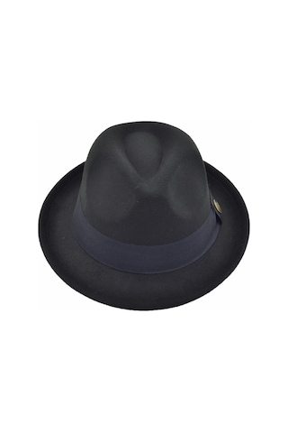 Çantayurdu Fötr Fedora Şapka Panama Kasket Siyah Siyah