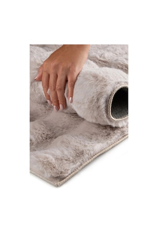 Aries Home Tavşan Tüyü Yumuşak Keçeleşmez Dekoratif Bubble İthal Kalite Post Halı Vizon