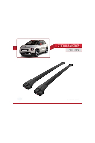 Citroen C3 Aırcross 2018 Ve Sonrası İle Uyumlu Ace-1 Ara Atkı Tavan Barı Siyah