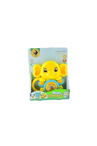 Oyuncak Sevimli Fil Davul Mini Işıklı Sesli 15cm