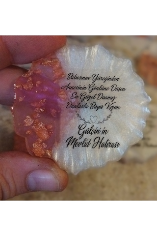 Epoksi Magnet 25 Ad Pembe Söz Nişan Nikah Düğün Sünnet Hediye No1