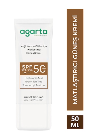 Agarta Matlaştırıcı Parlama Karşıtı Güneş Kremi SPF50+ 50 ML