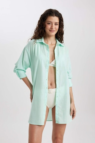 DeFacto Regular Fit Pamuklu Plaj Gömleği-Fall in Love W8241AZ24SMGN1229 Yeşil