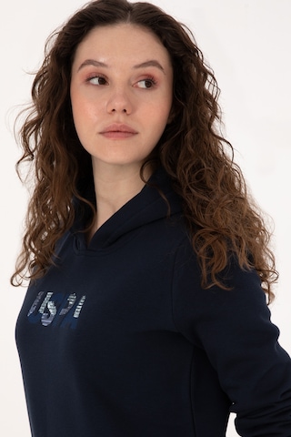 U.S. Polo Assn. Kadın Lacivert Kapüşonlu Basic Sweatshirt 50307711-VR033