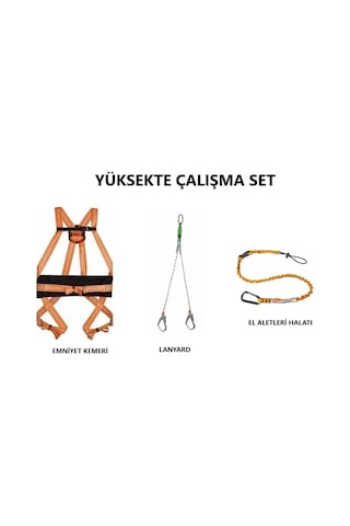 Yüksekte Çalışma Set Emniyet Kemeri-lanyard-tool Lanyard