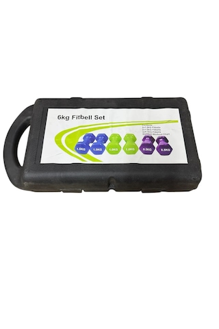6 Kg Vinly Kaplı Dipping Dumbbell Set Kadınlar İçin Çantalı Dambı