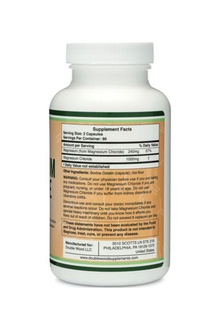 Double Wood Magnesium Chloride Cloruro De Magnesio 180 Caps...