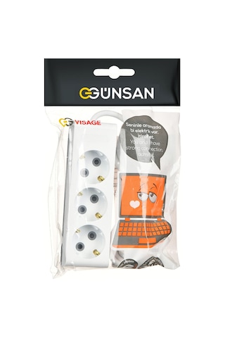 Günsan  Üçlü Çocuk Korumalı Topraklı Grup Priz 2 Metre