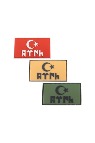 Göktürk Yazılı Peç Arma Kırmızı Yeşil Sarı Siyah Seçenekli