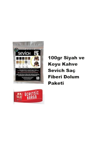 Sevich 100 Gr Siyah Orta Koyu Kahve Saç Fiberi Keratin Saç Tozu
