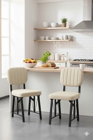 Elfin 70x110cm Sabit Efes Yemek Masası, Yemek Masası Takımı, Mutfak Masası, 4 Krem Sandalye Krem