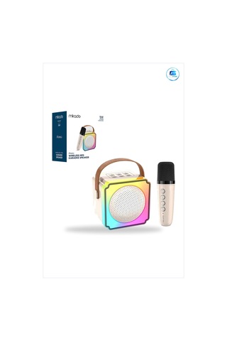 Karaoke Mikrofonlu Taşınabilir Bluetooth Hoparlör Işıklı Usb Şarj