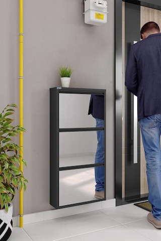 Ceha 3'lü Metal Ayakkabılık - Siyah/Aynalı K.AYK-3/A/P9005